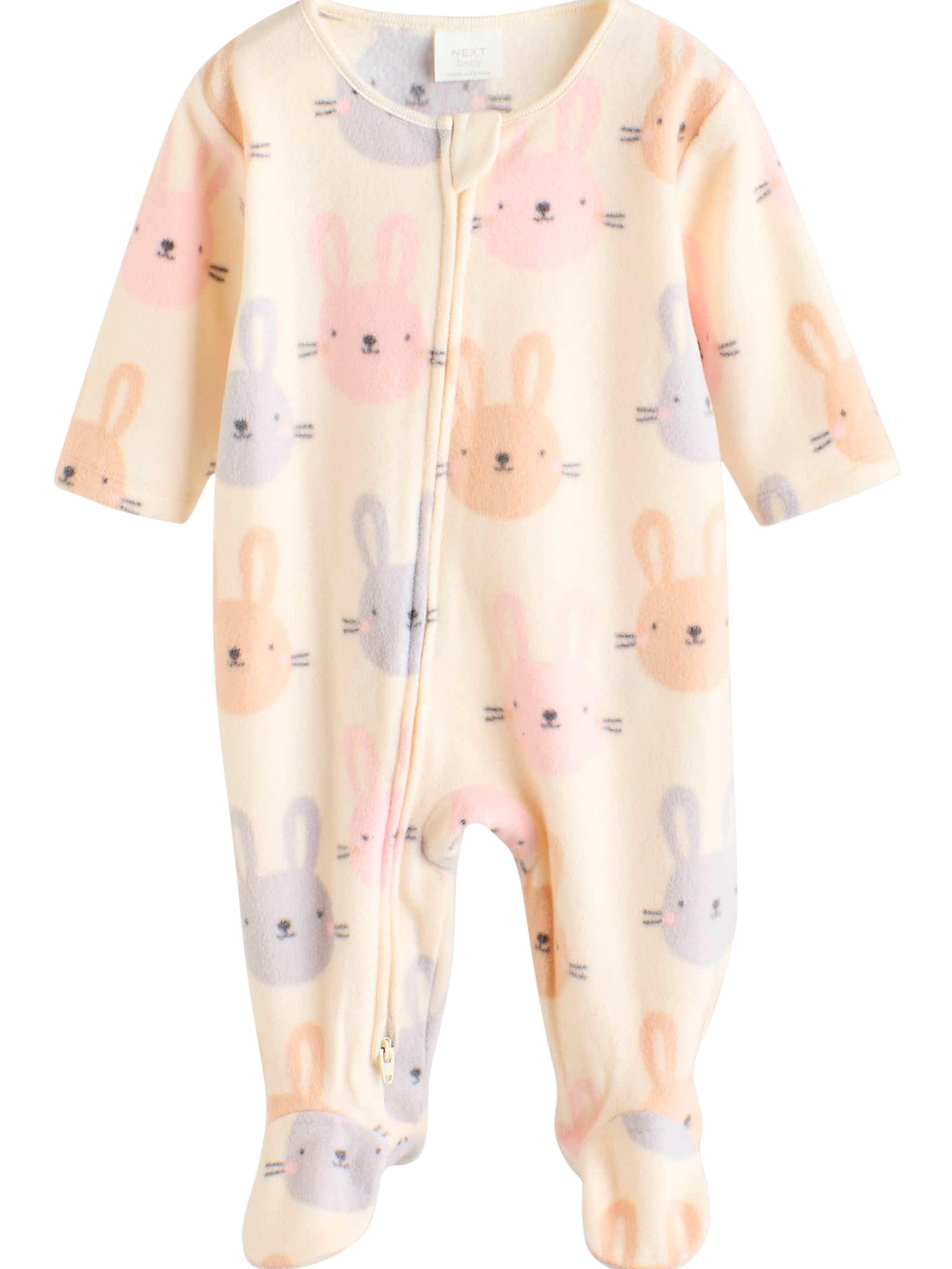 NEXT Bébé Fille Grenouillère à Zip Double Curseur en Micro Polaire bébé, Lot de 2
