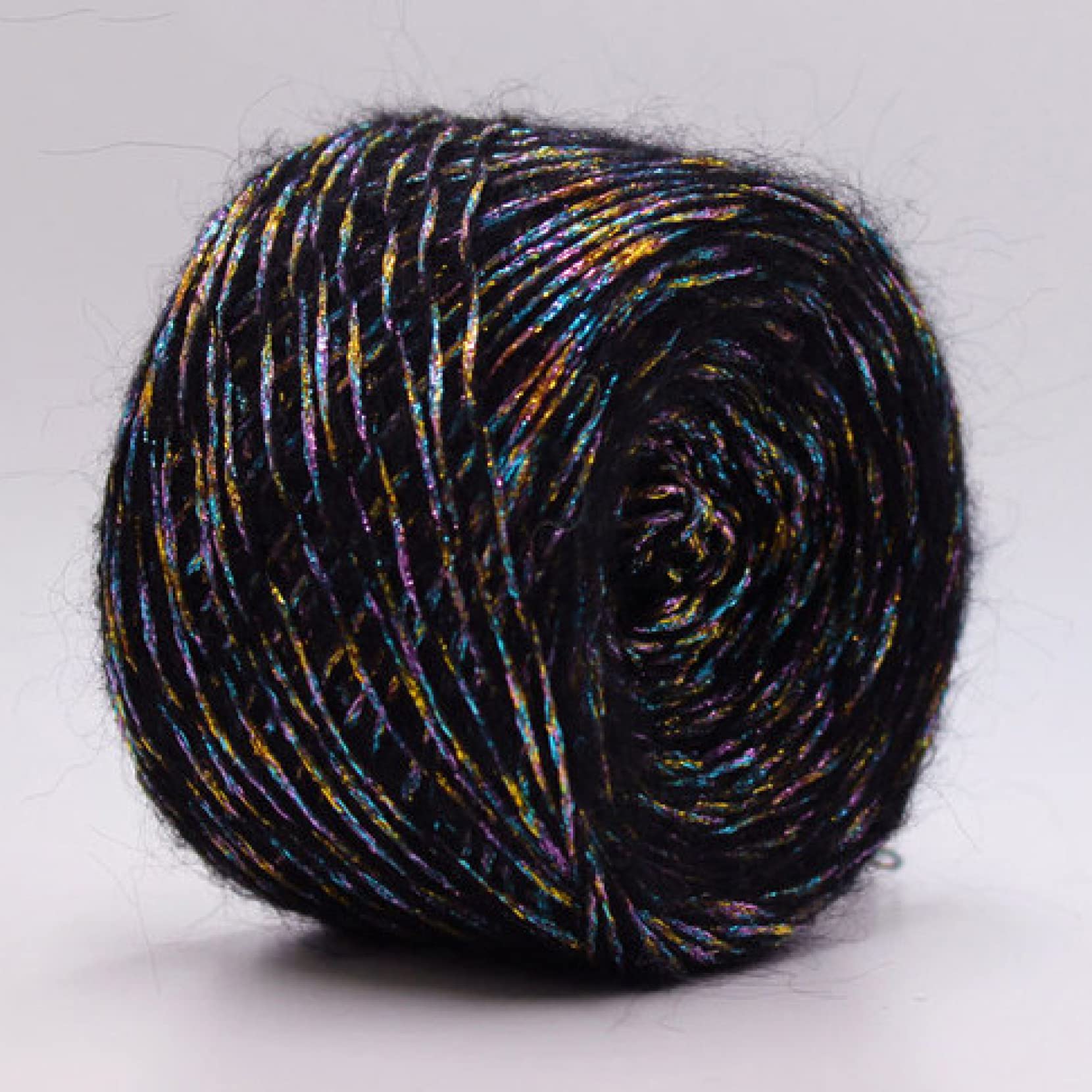 Przędza z moheru metalizowanego 50g gruba merceryzowana do dziergania akrylowa szenilowa Burly Spun szydełkowa(Black Flower Color)