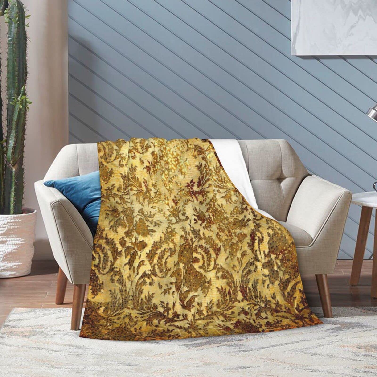 Gold Case - Coperte vintage in cotone lavato, 100% lavato, decorative e multiuso, per divano, casale, letto, sedia e divano, 130 x 150 cm, rosa