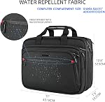 VANKEAN Sac pour Ordinateur Portable Sacoche Premium pour Ordinateur Portable jusqu'à 17,3 po, Sac à Bandoulière Élargissable Résistant à l'Eau pour École/Voyage/Affaires/Hommes/Femmes - Noir
