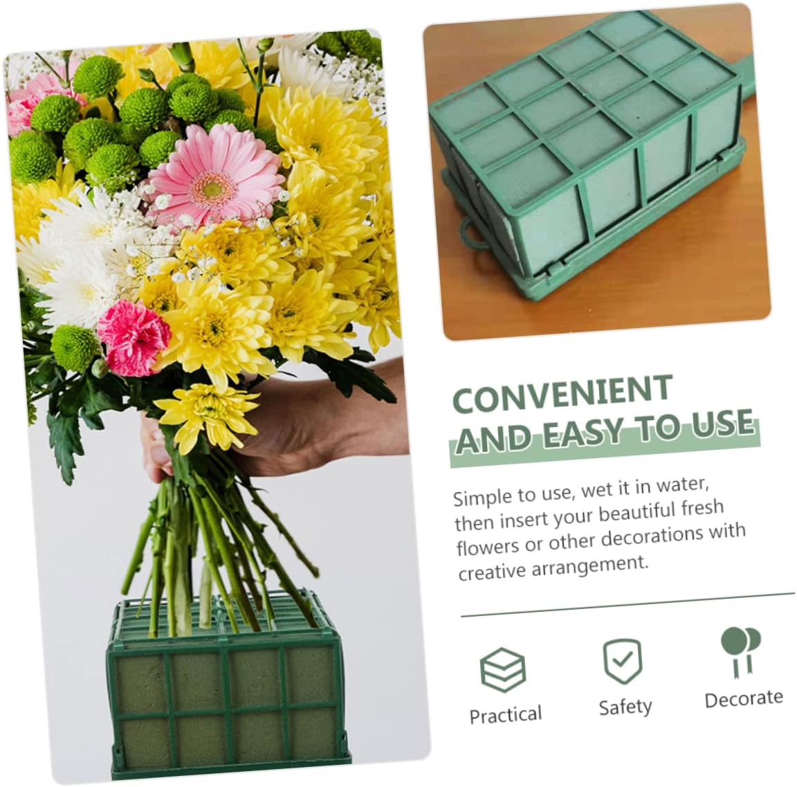 Generic 4pcs Floral Cages for Fresh Flower Arrangement Lightweight and Moisture Retentive Floral Holders for Weddings Anniversaries and Home Decor