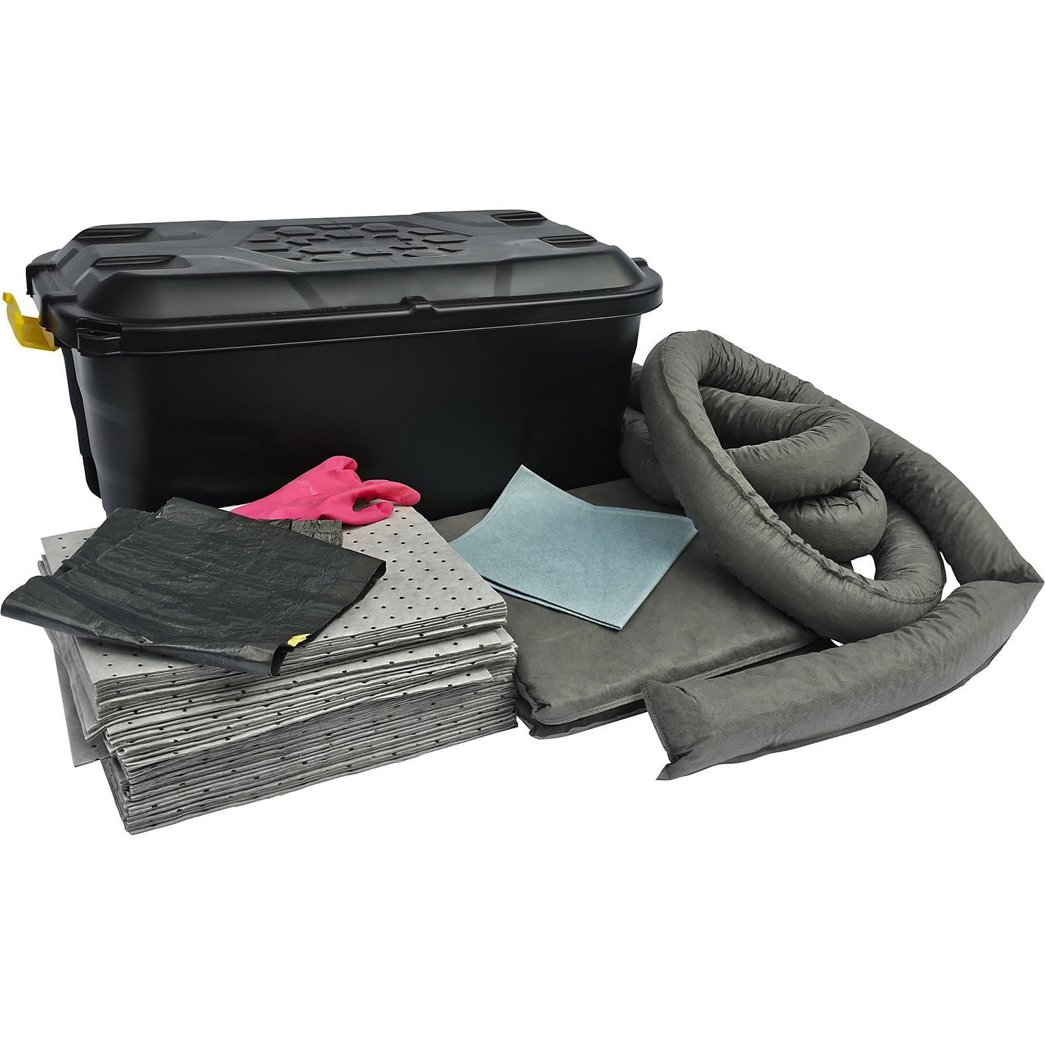 eurokraft | Leckage-Notfallset in Rollkoffer | Bindung 75 l | Ausführung universal | Grau