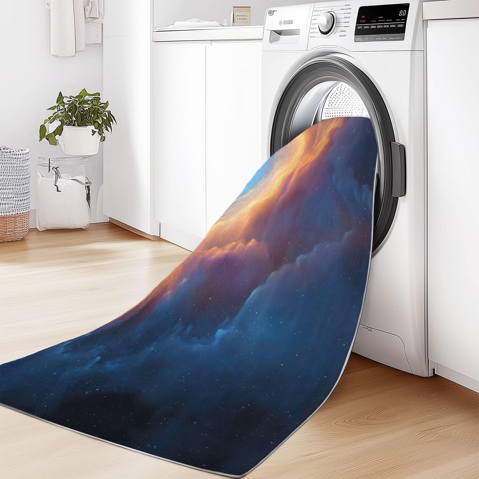 Niedriger Stapel Teppich Antirutschunterlage 120 x 180 cm, Surreal Großartig Universum Nebel Teppich Wohnzimmer, Mehrfarbig Teppiche Waschbar für Küche, Flur, Schlafzimmer, Spielzimmer