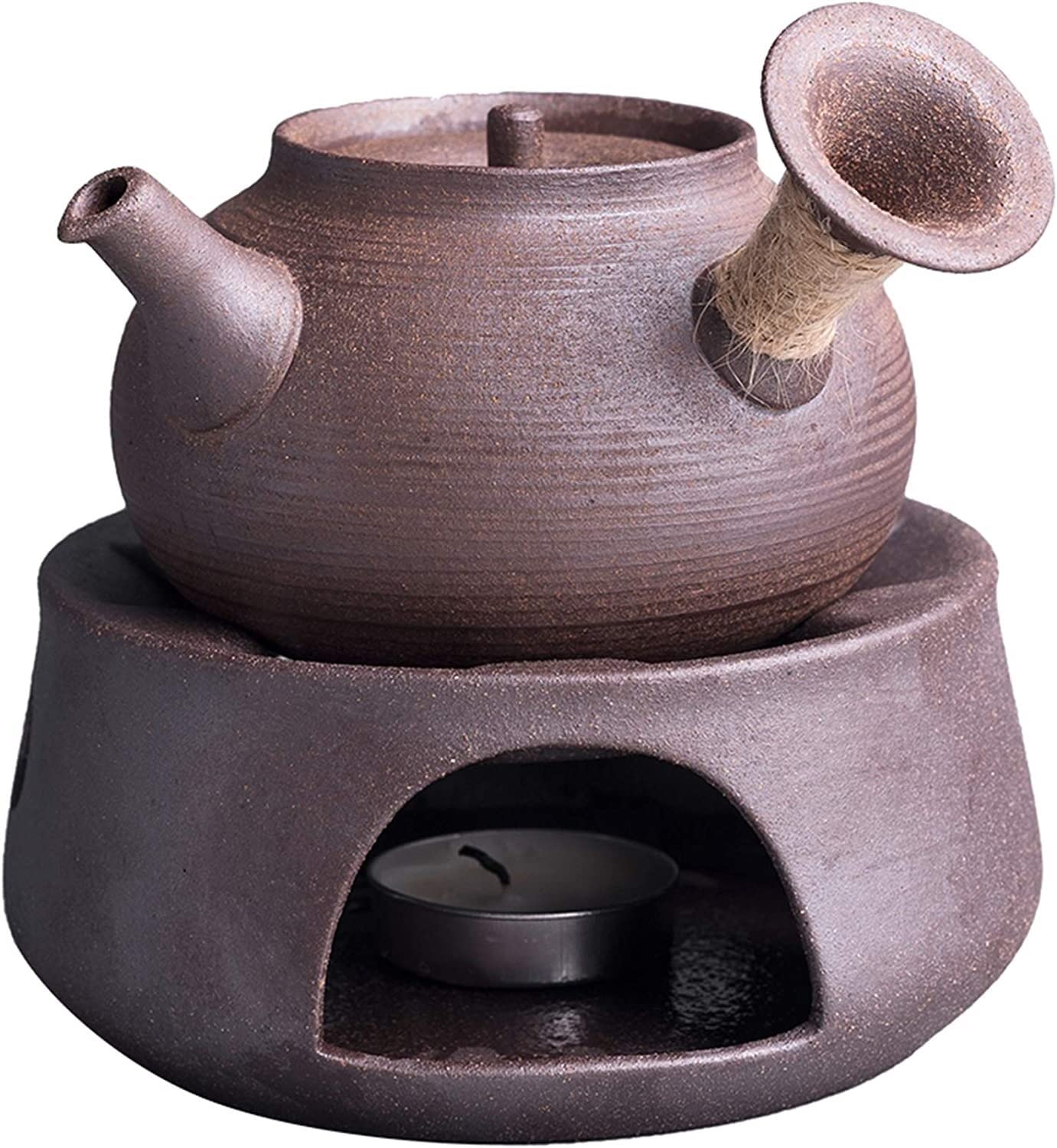 Habrur Theiere Fonte Théière Japonaise Théière en céramique Chinoise de 220 ML avec poignée latérale Portable avec Base pour thé Chaud. Théière en Fonte Theiere Japonaise