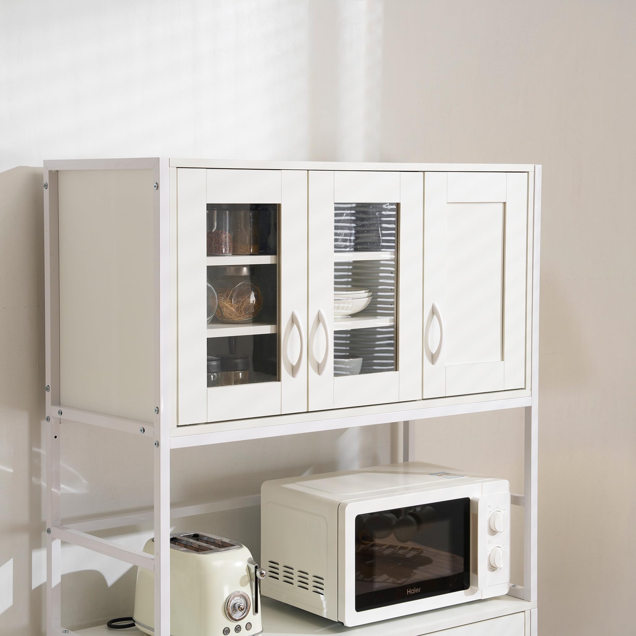 Amazon｜食器棚 ゴミ箱上ラック レンジ台 93.5×40×182cm キッチン