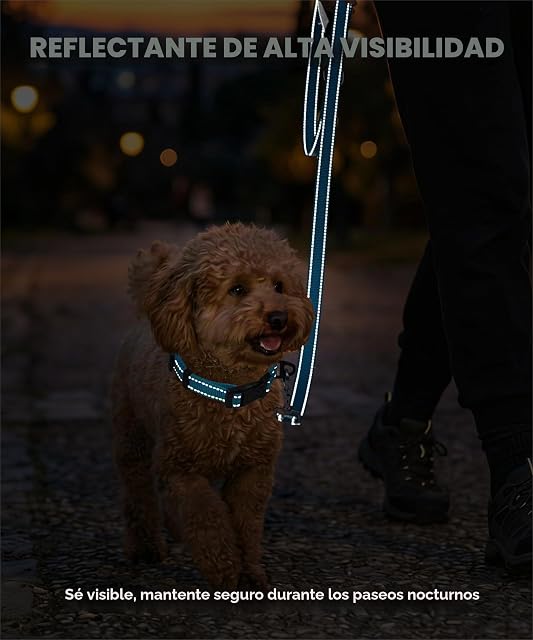Foto 3 de 8 de TagME Collar Perro Ajustable,Collar Nylon Reflectante,para Caminar Correr Entrenamiento,para Perros…