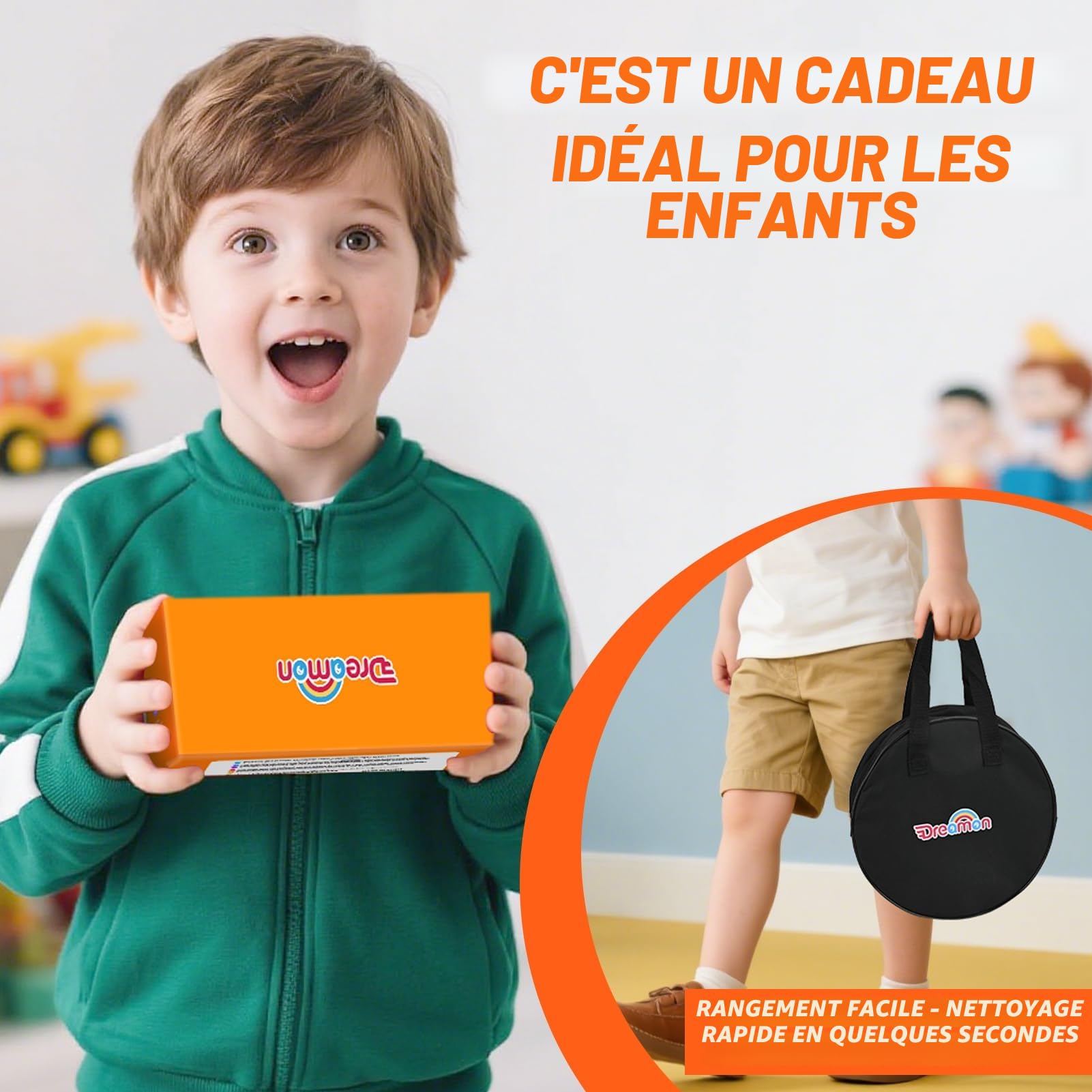 Dreamon Circuit Voiture Enfant 3 4 5 6 Ans - 5 Mètres Circuit Flexible Voiture Enfant avec Petites Voitures Rampe Sac de Rangement Ventouse Cadeau pour Garçons Filles