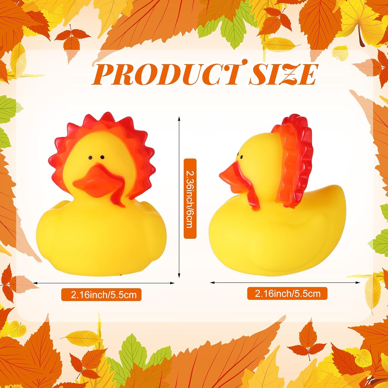 Realspring 24 Pcs Rubber Ducks Bulk Halloween Rubber Ducks Goodie Bag Fillers Trick or Treat Supplies for Thanksgiving Christmas Party Favors Gift(Turkey)