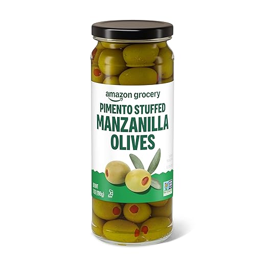 Amazon Grocery, Pimento Stuffed Manzanilla Olives, 7 Oz