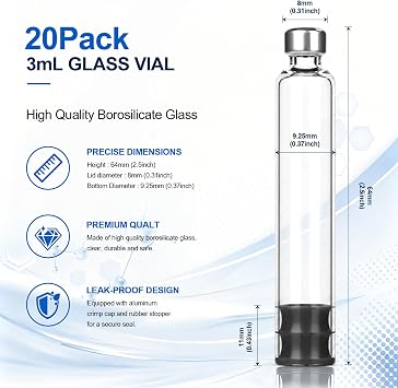 60 Unit Reusable Peptide Pen Injector, V2Pen with 20 3mL Cartridges