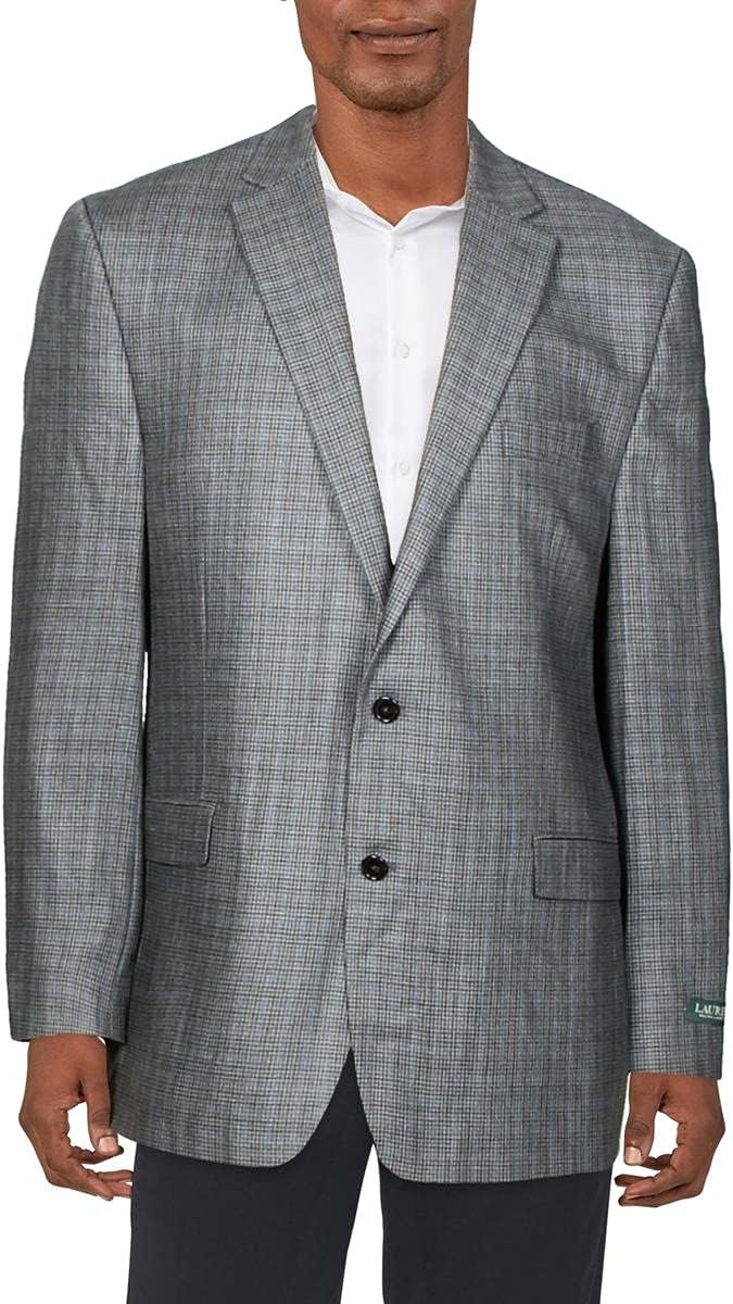 Lauren Ralph Lauren Mens Suit Separate Professional Two-Button Blazer Gray