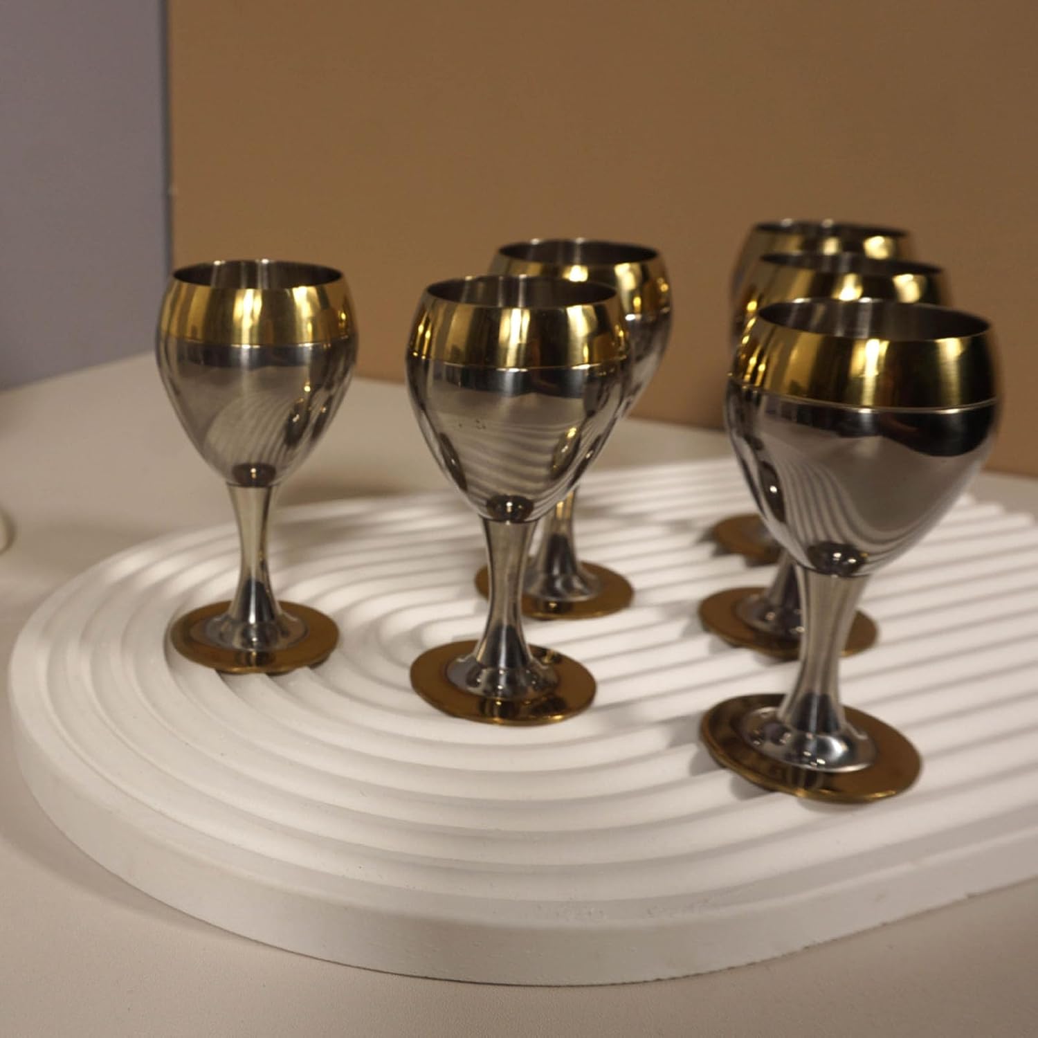 Stainless Steel Wine Goblets, 60ml Capacity, Fancy Decorative Unbreakable Metal Wine Goblets, 6PCS Set for Wine Lovers, Carry Easily for Beverages, Outdoor Travel