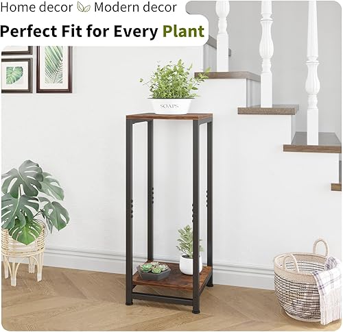 Miniatura 3 de Soportes altos para plantas de interior, soporte de pedestal de 2 niveles, soportes de esquina para plantas de interior múltiples, mesa auxiliar