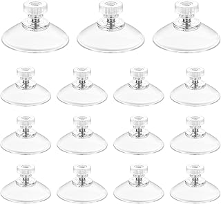 15 Stück Saugnapf mit Gewinde, Saugnäpfe für Fenster, Starke Saugnäpfe mit Gewinde, Ø Durchmesser 40mm Transparente Saugknopf Haken mit Rändelmutter für Fenster Auto Dekoration Saugnoppen