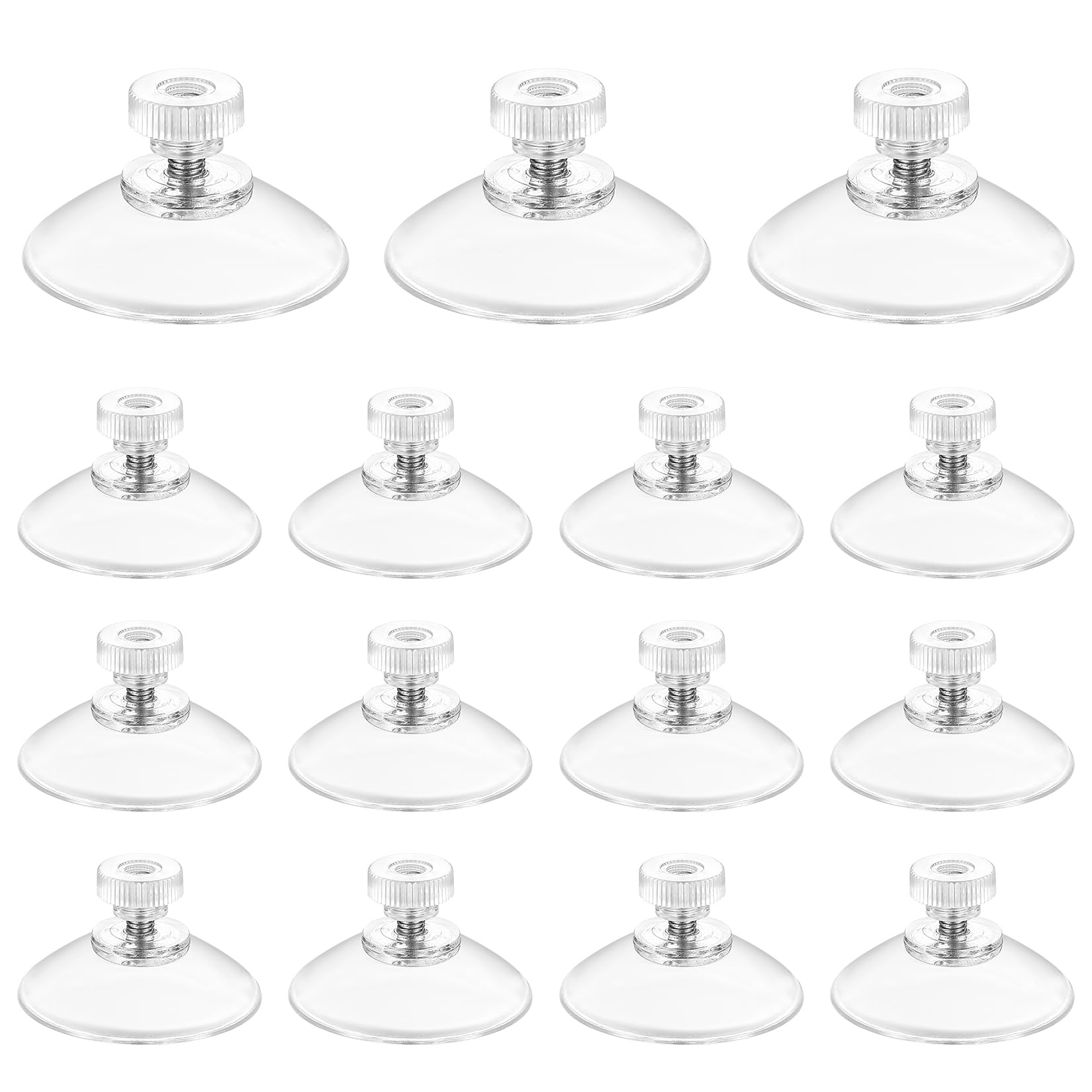 15 sztuk Przyssawka z gwintem, Przyssawki do okien, Mocne przyssawki z gwintem, Ø Średnica 40mm Przezroczyste przyciski przyssawkowe z nakrętką z moletowaniem do okien samochodowych, dekoracji, mocne