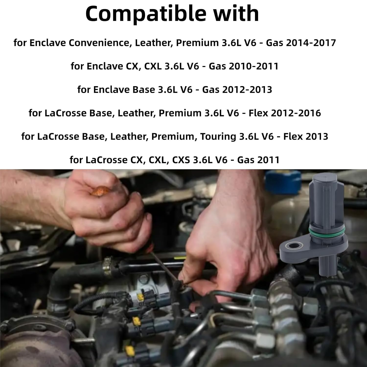 4Pcs 12615371 Camshaft Position Sensor and 1Pcs 12615626 Crankshaft Position Sensor Compatible with Chevrolet Camaro 2010-2015 GM Vehicles 2010-2020 Cadillac Buick Impala Traverse Malibu Equinox