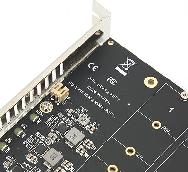 M.2 PCIE Adapter Card, 4 Port M.2 NVMe SSD to PCIE X16 M Key Hard Drive Converter Reader Expansion Card PC Internal Expansion Card Pcie Nvme Adapter (ph44)