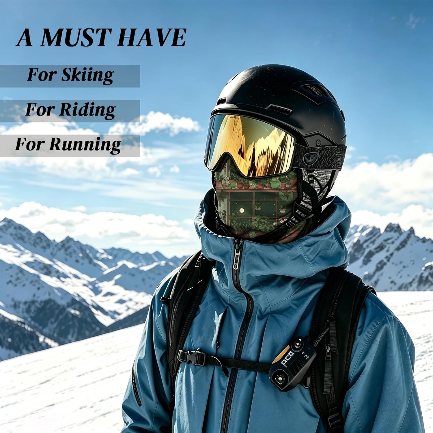 Winter Neck Gaiter Warmer Soft Fleece Windproof Face Cover Mask for Cold Weather Skiing Cycling Girls Women Men Cute image 4