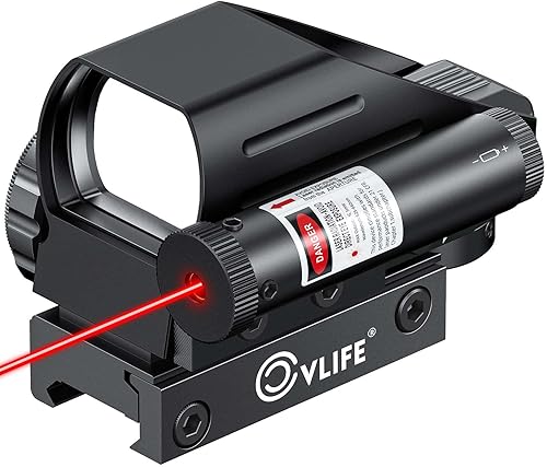 Punto de mira CVLIFE 1x22x33 rojo y verde, 4 patrones con pistola 2mW vista láser