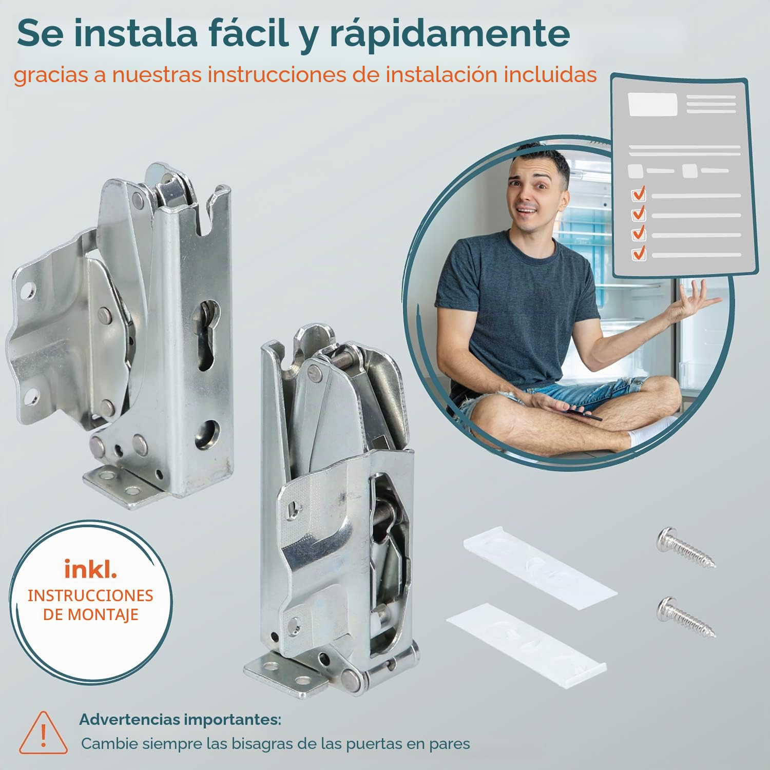 Kenekos - Juego de 2 bisagras de puerta para frigorífico Bosch Siemens 00481147/481147 Neff AEG Electrolux 407131425/8 Miele 5546050 Quelle Constructa Balay Congelador