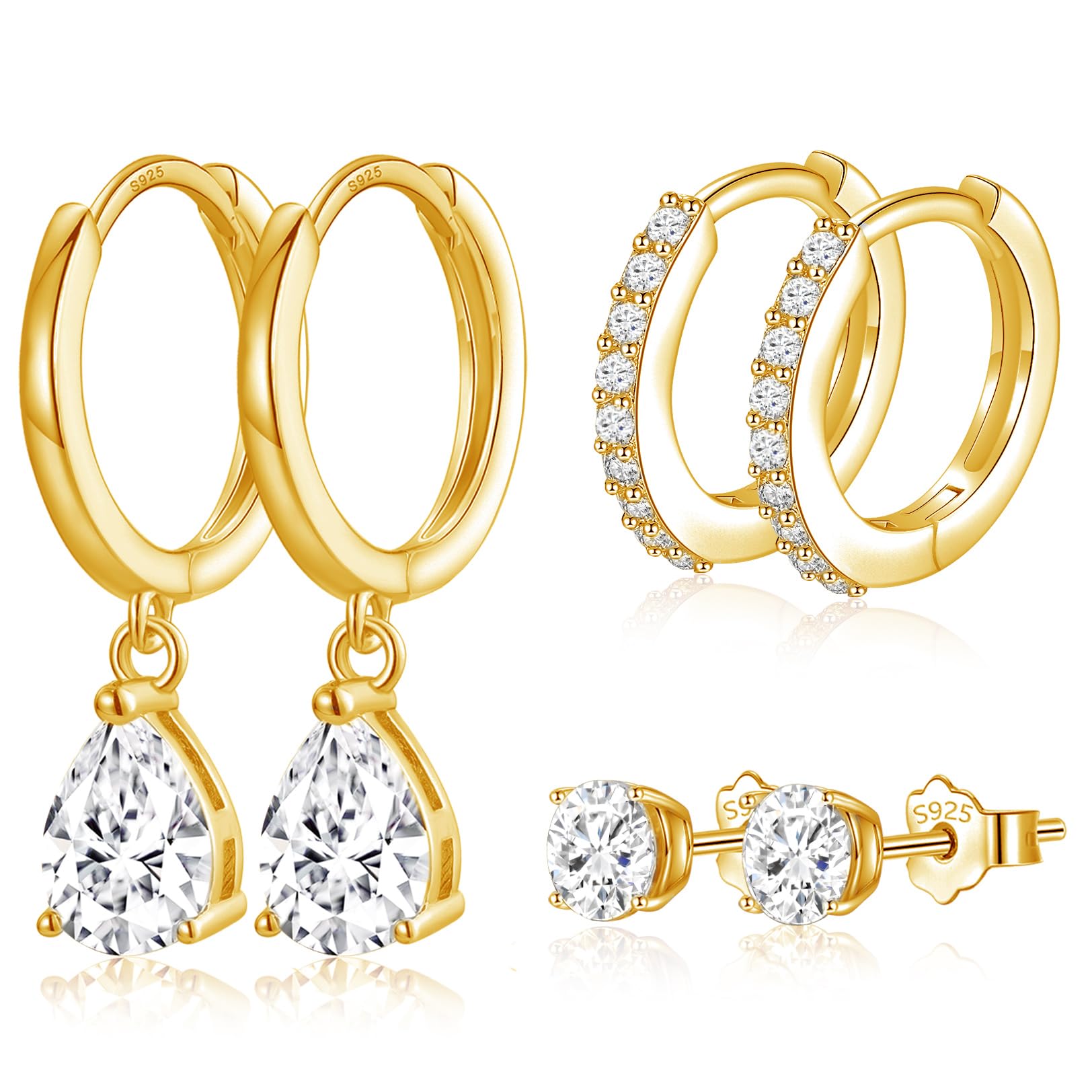 Set Di 3 Paia Di Orecchini A Cerchio Piccoli Per Donna - Leggeri E Impermeabili - Regalo Per Ragazze