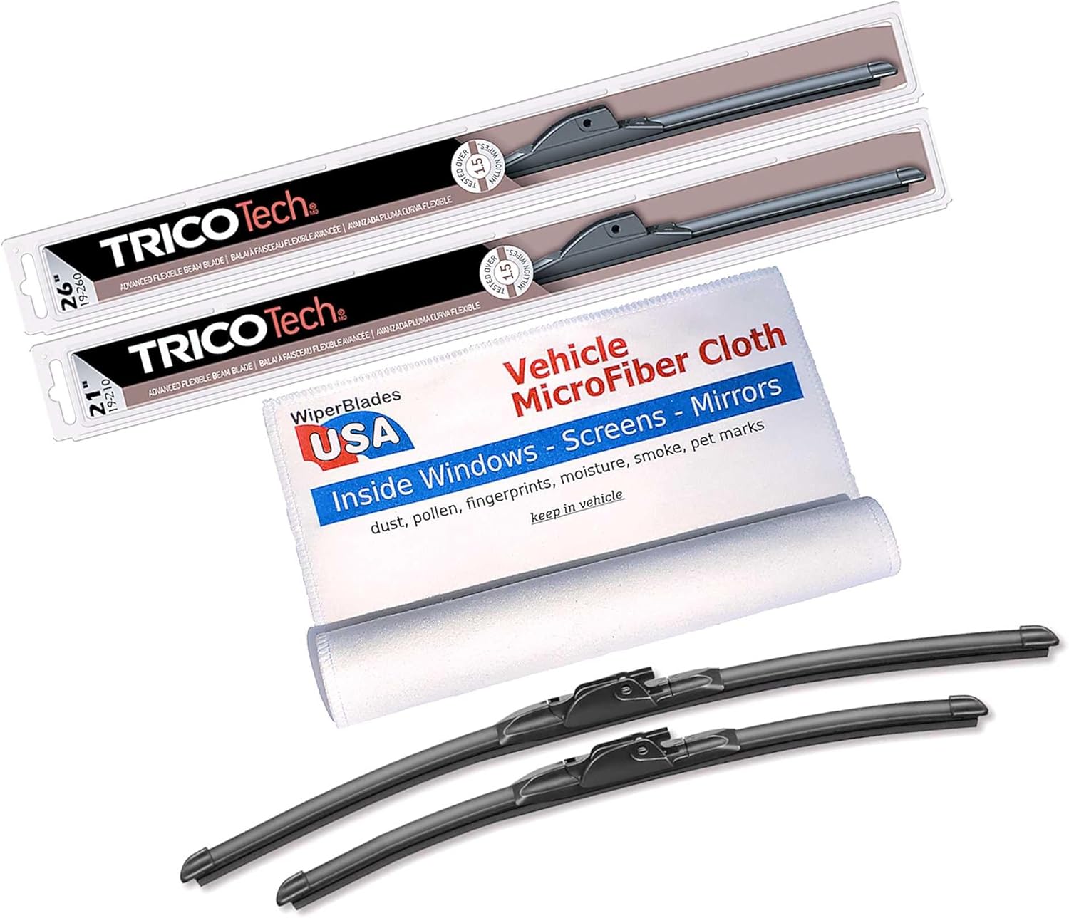 WiperBladesUSA Beam Blade Wipers compatible with Lexus UX200 2021 (Set of 3) w/Rear Wiper Wiper Blades