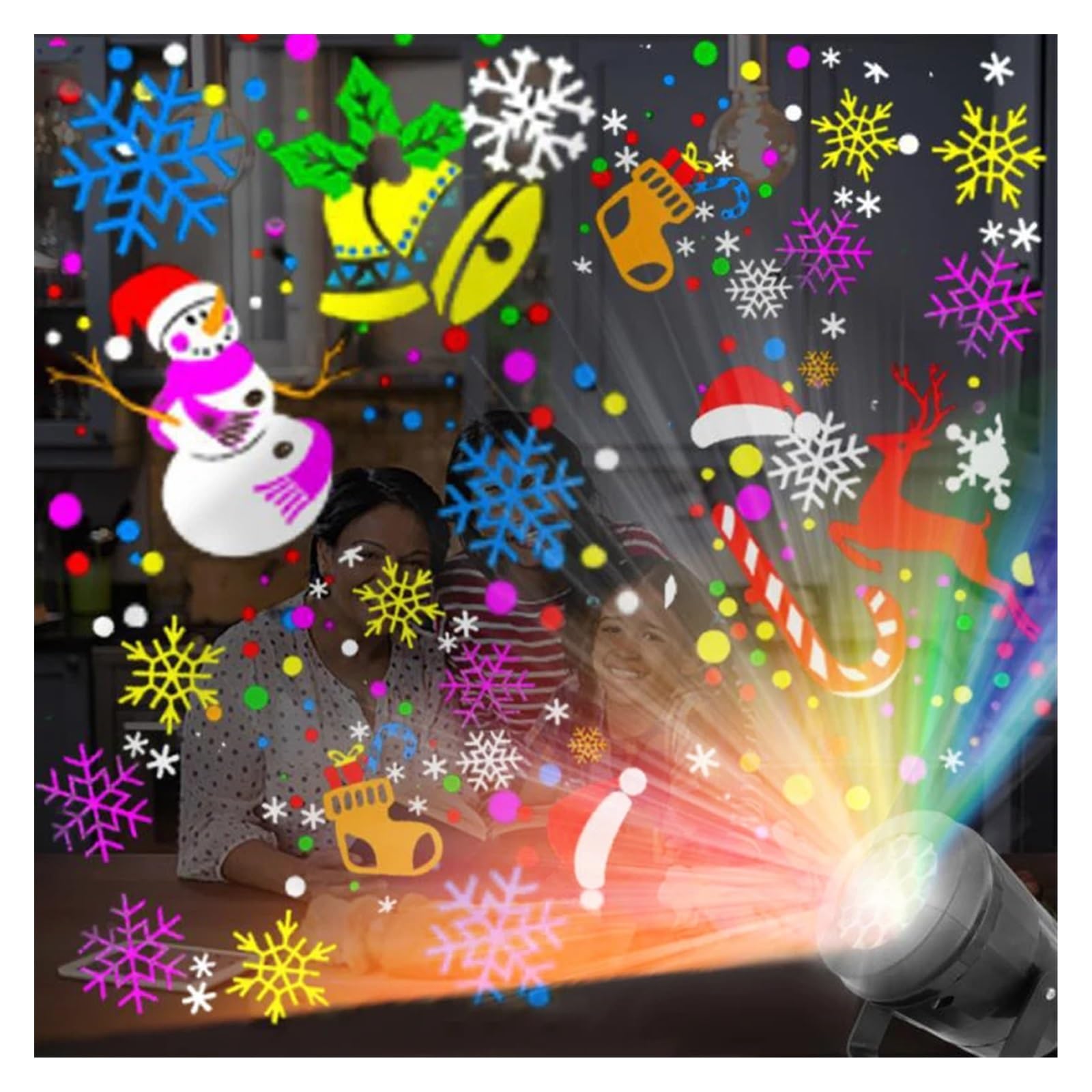 Projecteur Lumineux, projecteur de scène de fête de Noël, 16 Motifs, projecteur à LED, veilleuse pour Vacances, Lampe spéciale pour la Maison, Le Jardin, la fête