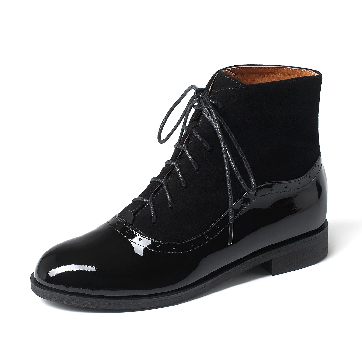 Sailimy Women's Genuine Leather Suede Ankle Boots Low Heel Oxford Flat Short Boots Perforated Lace Up Booties - Review, Price and Buying Guide