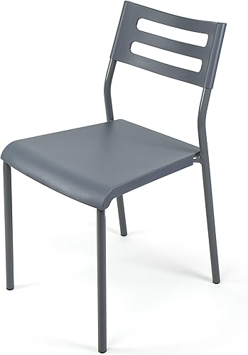 Miniatura 9 de Humble Crew Silla de Escritorio sin Ruedas, Negro, 16"An x 19"Pr x 30"Al, 200 lbs Máx - Silla de Plástico Ligera para Espacios Pequeños - Silla