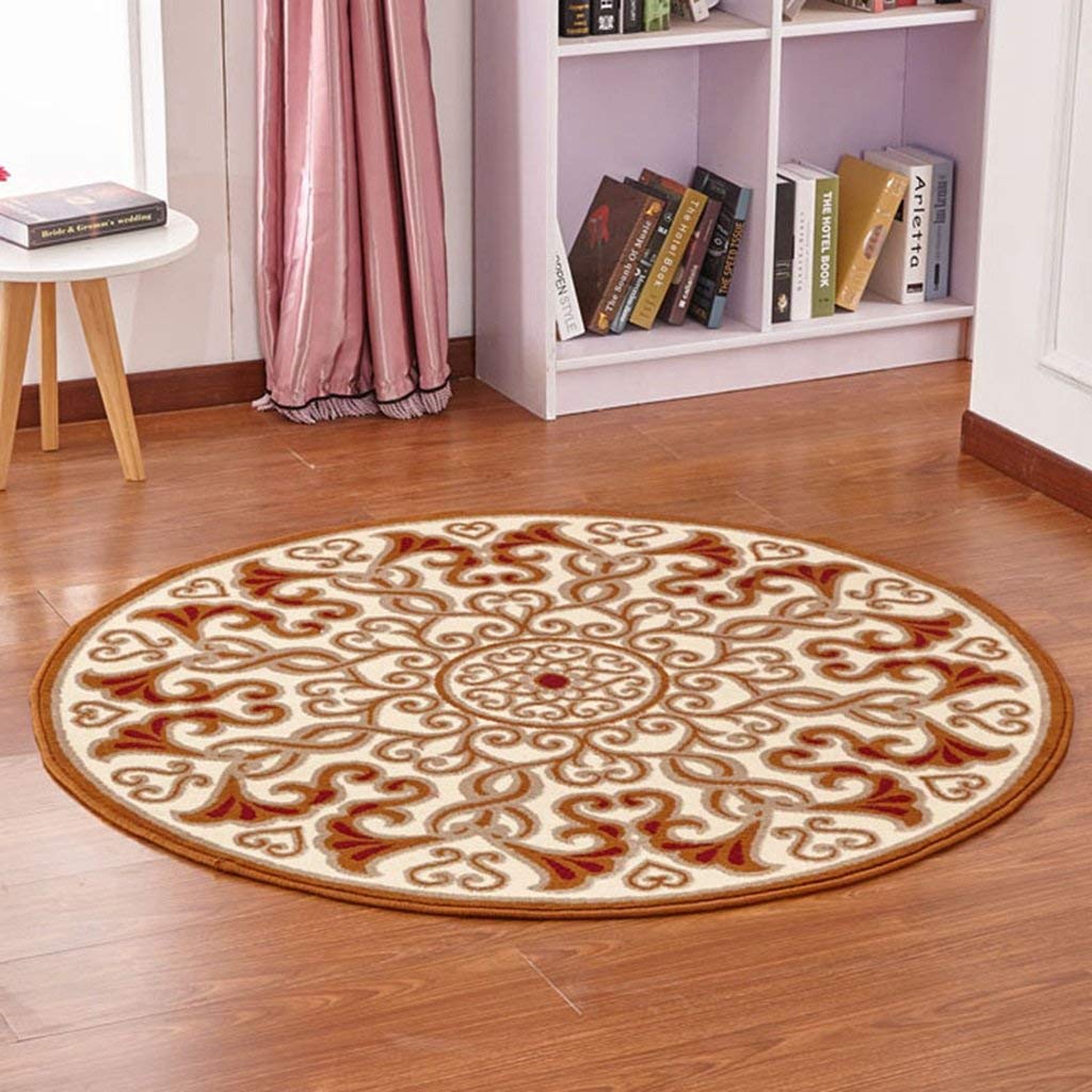 Tapis rond en polypropylène 120cm avec dossier en jute antidérapant AC
