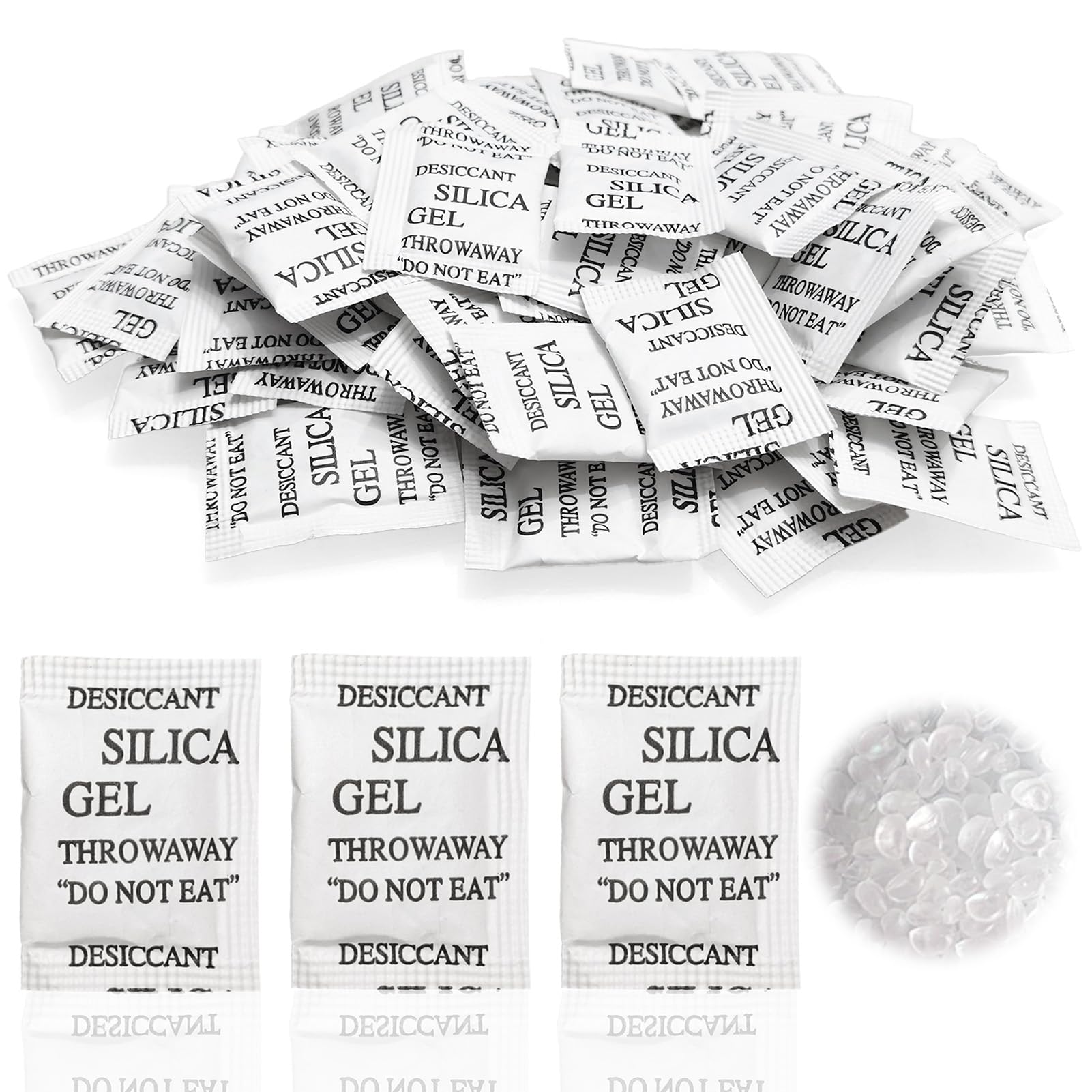 60 bolsas desecantes gel de sílice absorbentes de humedad no tóxico inodoro para alimentos electrónica ropa documentos