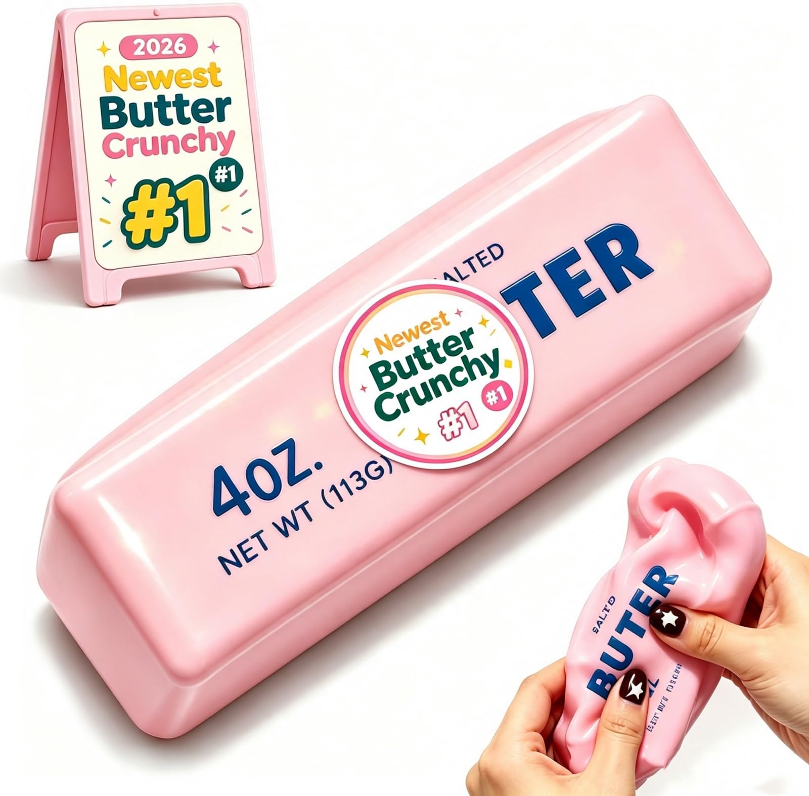 Crunchy Butter Squishy Asmr Stress Ball with Colorful Beads Filling — image 1