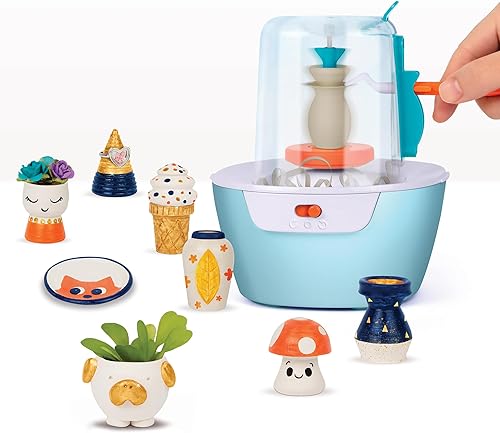 Miniatura 4 de Make It Real Mini Pottery Studio - Kit de cerámica de 26 piezas, arcilla seca al aire libre de desorden, 10 proyectos, preadolescentes, niñas y