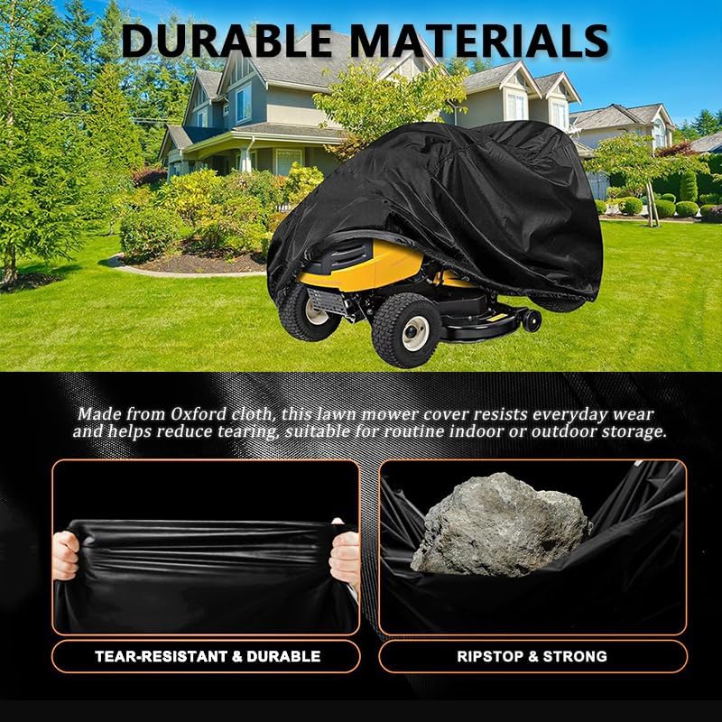 Riding Lawn Mower Cover for Husqvarna YTH24V54 2010–2025, Oxford Lawn Tractor Cover with Drawstring & Storage Bag, Water Dust, Wind for Outdoor Lawn Mower Storage