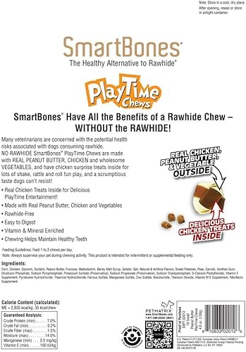 Miniatura 4 de SmartBones Rollos de doble tiempo y masticables para jugar, dale a tu perro un masticable sin crudo hecho con carne y verduras reales