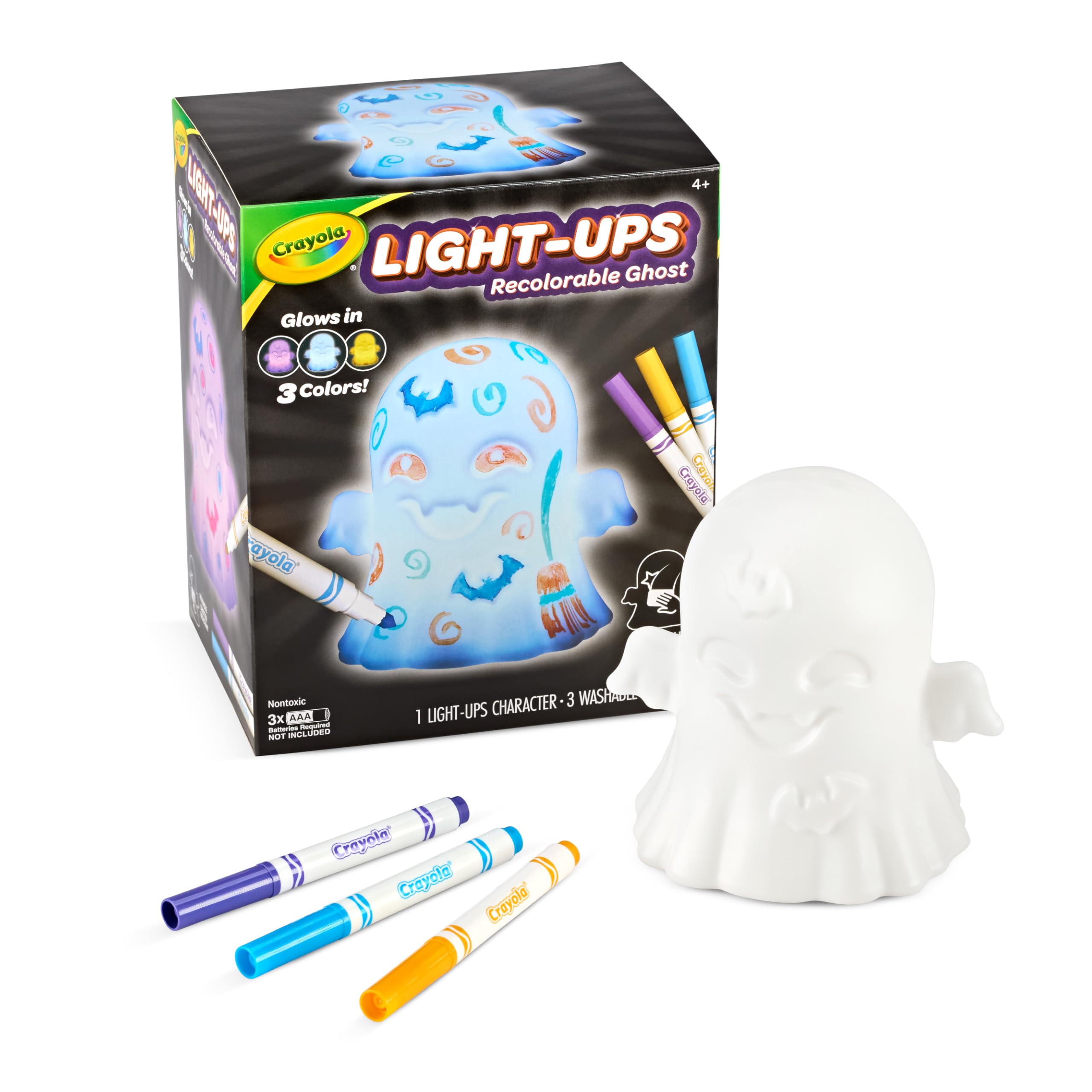 CRAYOLA Light Ups: Ghost | Washable Ghost Halloween Night Light | Colour, Wash, Repeat! | Batteries Not Included | For Ages 3+