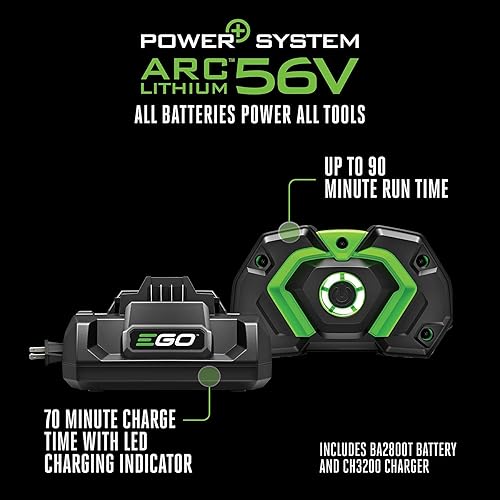 Miniatura 8 de EGO Power+ LB7654 765 CFM - Soplador de hojas inalámbrico de iones de litio de 56 voltios, batería de 5.0 Ah y cargador incluidos