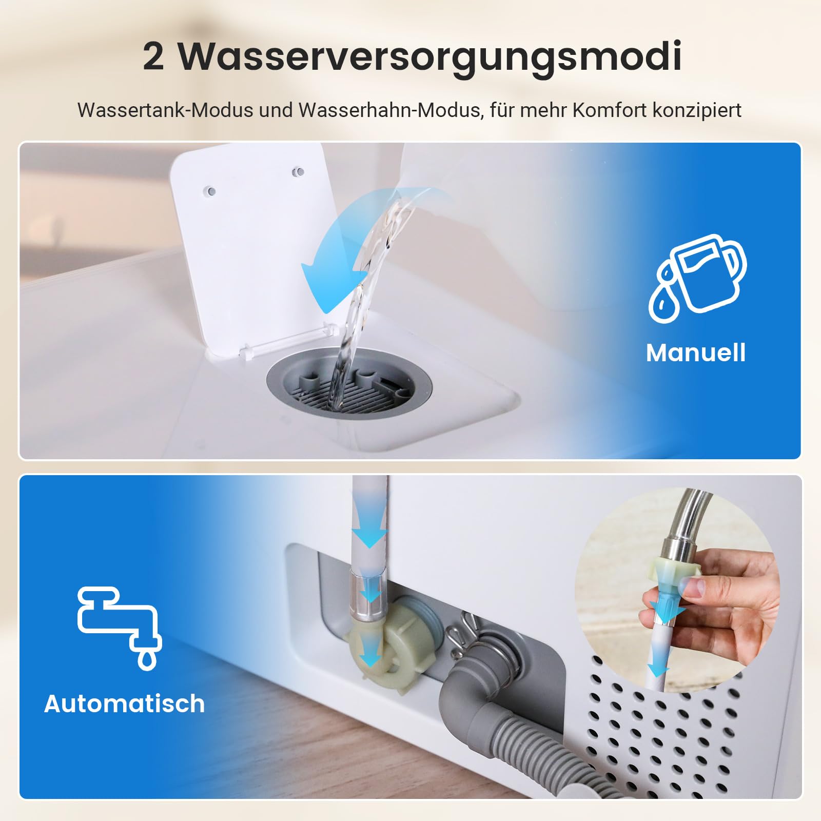 BLITZHOME Mini Geschirrspüler 9 Programme Tischgeschirrspüler 5,2L Wassertank Smart App Steuerung