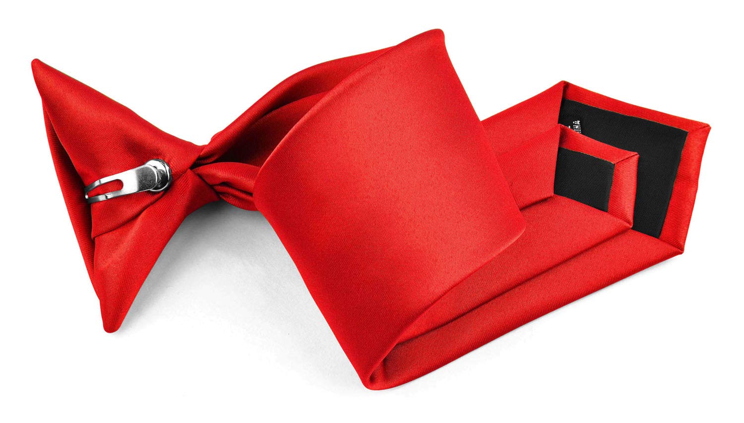 Moda Di Raza - Cravatta da ragazzo Clip su Cravatta - Bambini Bambini Poliestere Tinta unita - Rosso 8", Rosso, taglia unica