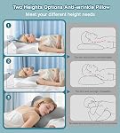 MISSCOZY Cervical Neck Pillow for Neck Pain Relief, 2-in-1 Ergonomic Memory Foam Pillow for Side, Back and Stomach Sleepers, Neck Pillow with Breathable Pillowcase, Grey