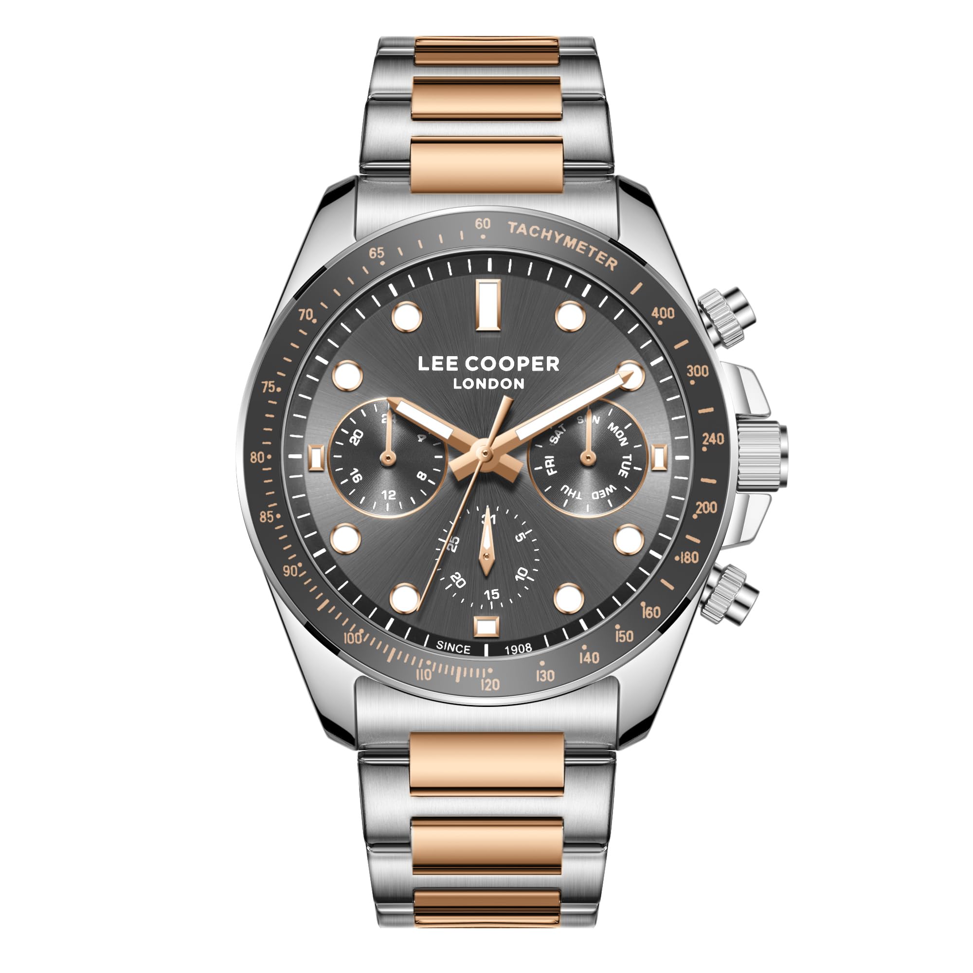 Buy Lee Cooper Analog Grey Round Dial Men's Watch - LC08215.560 at