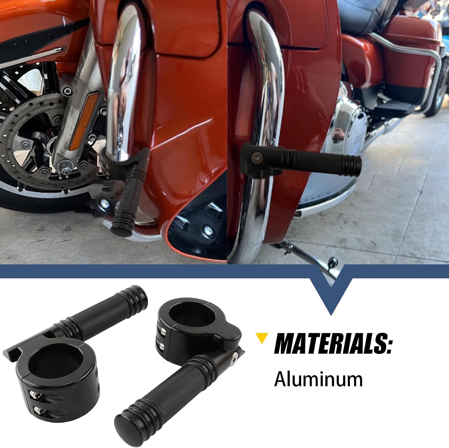 Highway Pegs 1.25" Motorcycle Foot Pegs Adjustable Fit For Harley Indian Victory Honda Yamaha Suzuki Kawasaki with 1-1/2" Highway Engine Crash Guards Bar (Black, 32mm)