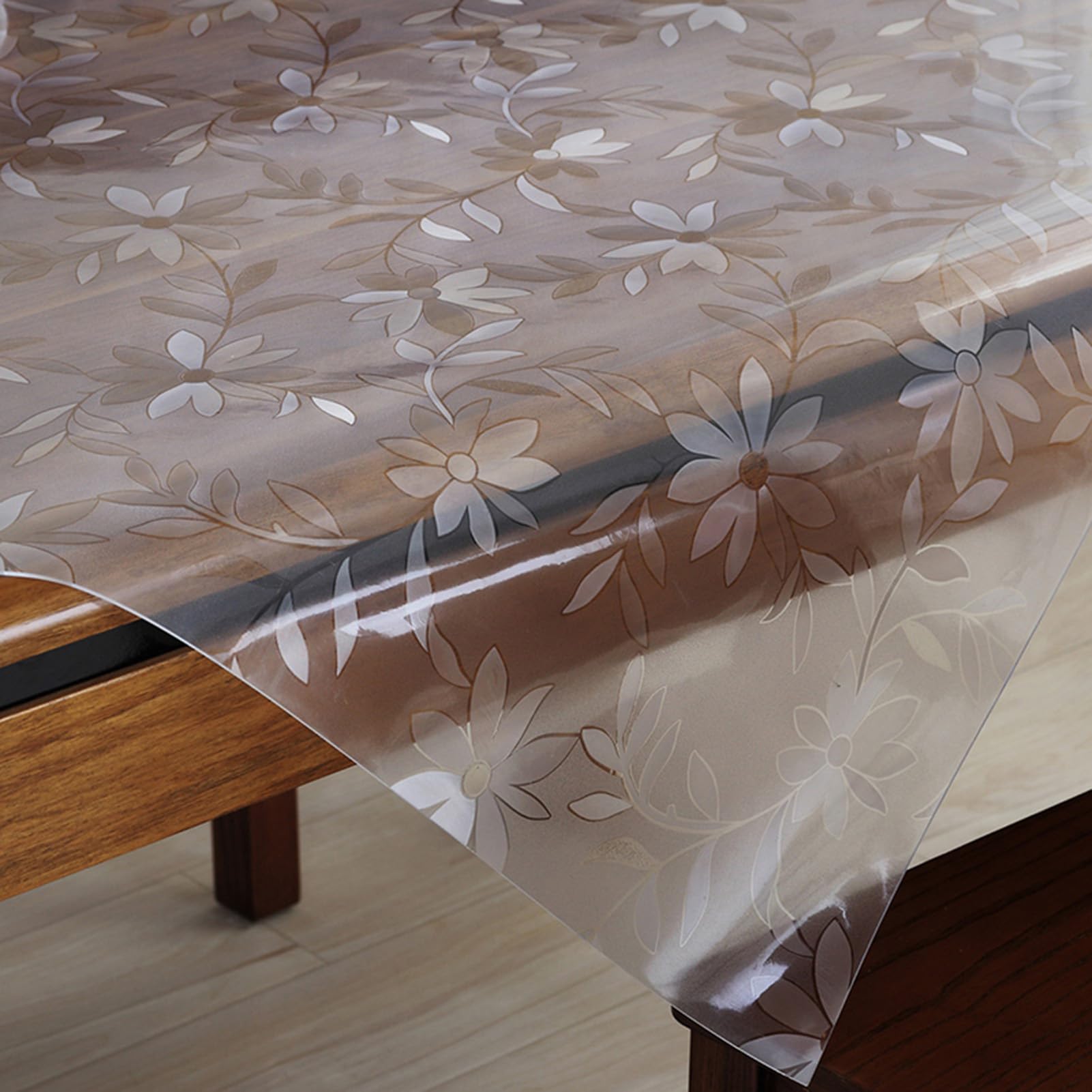 Tovaglia trasparente Lavabili,Protezione per Tavolo Plastificata Rettangolare PVC,Copri Tavolo Impermeabile,Copertura Scrivania Resistente Calore,Pellicola Antimacchia Per Cucina (3mm,90x140cm