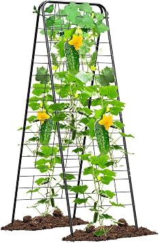 Heavy Duty Cucumber Trellis, 50" x 17" A-Frame Garden Trellis.1Pack | 100% Metal Mesh,Rust-Proof and UV-Resistant, Adjustable Design,Ideal for Cucumbers, Beans,and Climbing Vine Plants