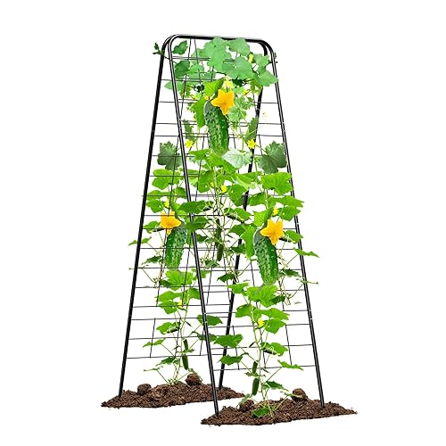 Heavy Duty Cucumber Trellis，50"x17" Adjustable A-Frame Trellis for Climbing Plants