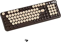 Vista 9 de Teclado Bluetooth inalámbrico, teclado retro de tamaño completo para computadora, laptop, Windows, Mac y PC (azul)