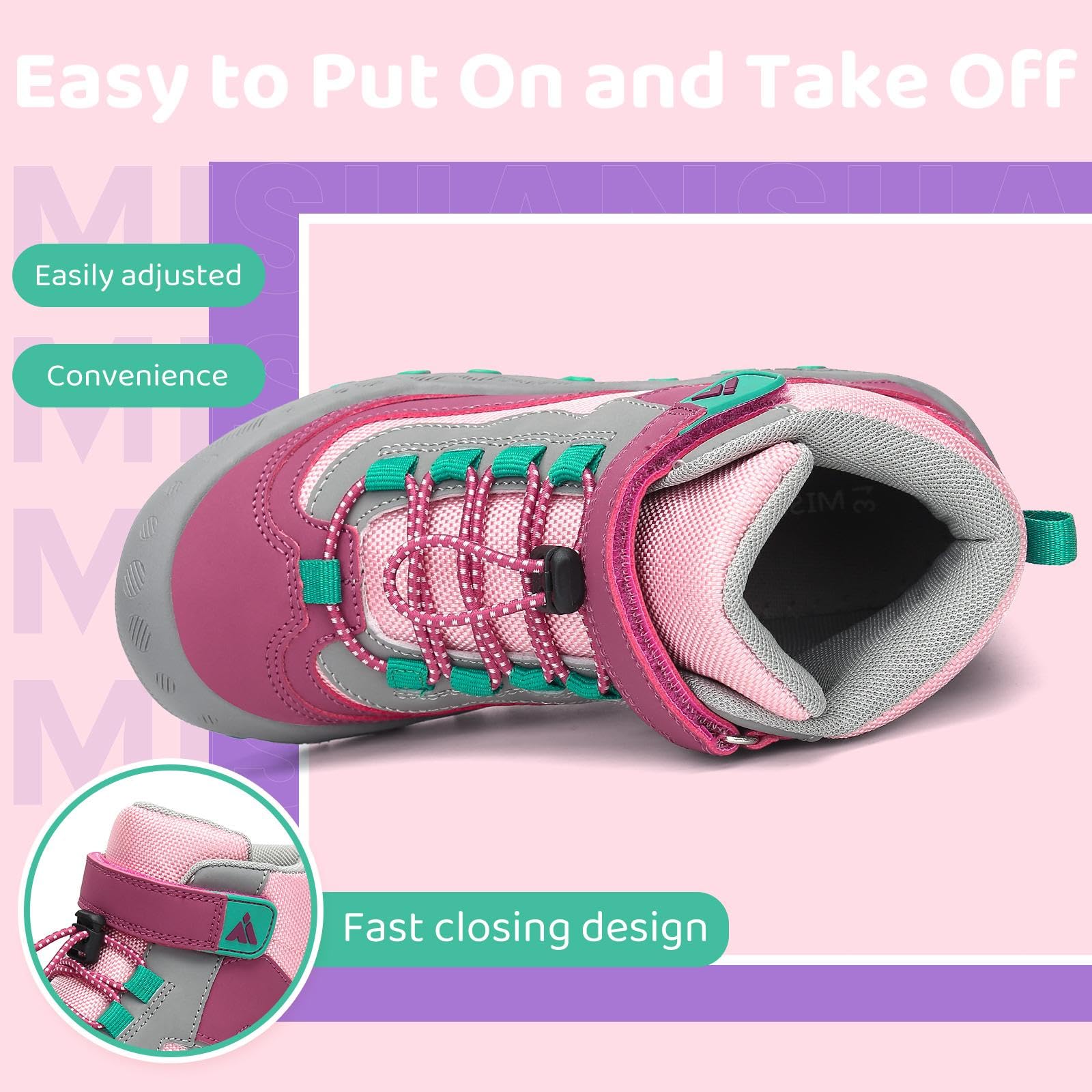 Mishansha Chaussures de Randonnée pour Garçons Antidérapant Trekking Léger Respirant Baskets Sneakers GR.24-38 EU