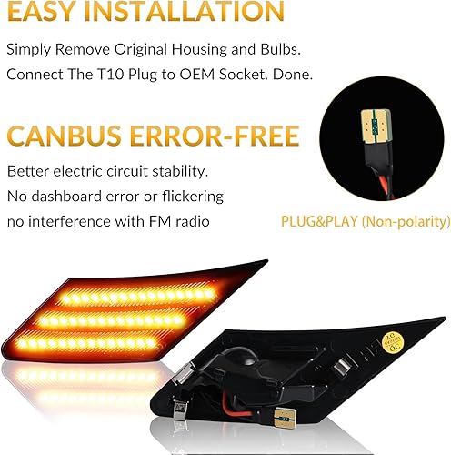 Miniatura 7 de DERMOKA Luces LED de posición laterales para 2013-2016 Scion FR-S, Subaru BRZ 2013-2021, 2017-2021 Toyota 86 lámparas de señal delantera, lente