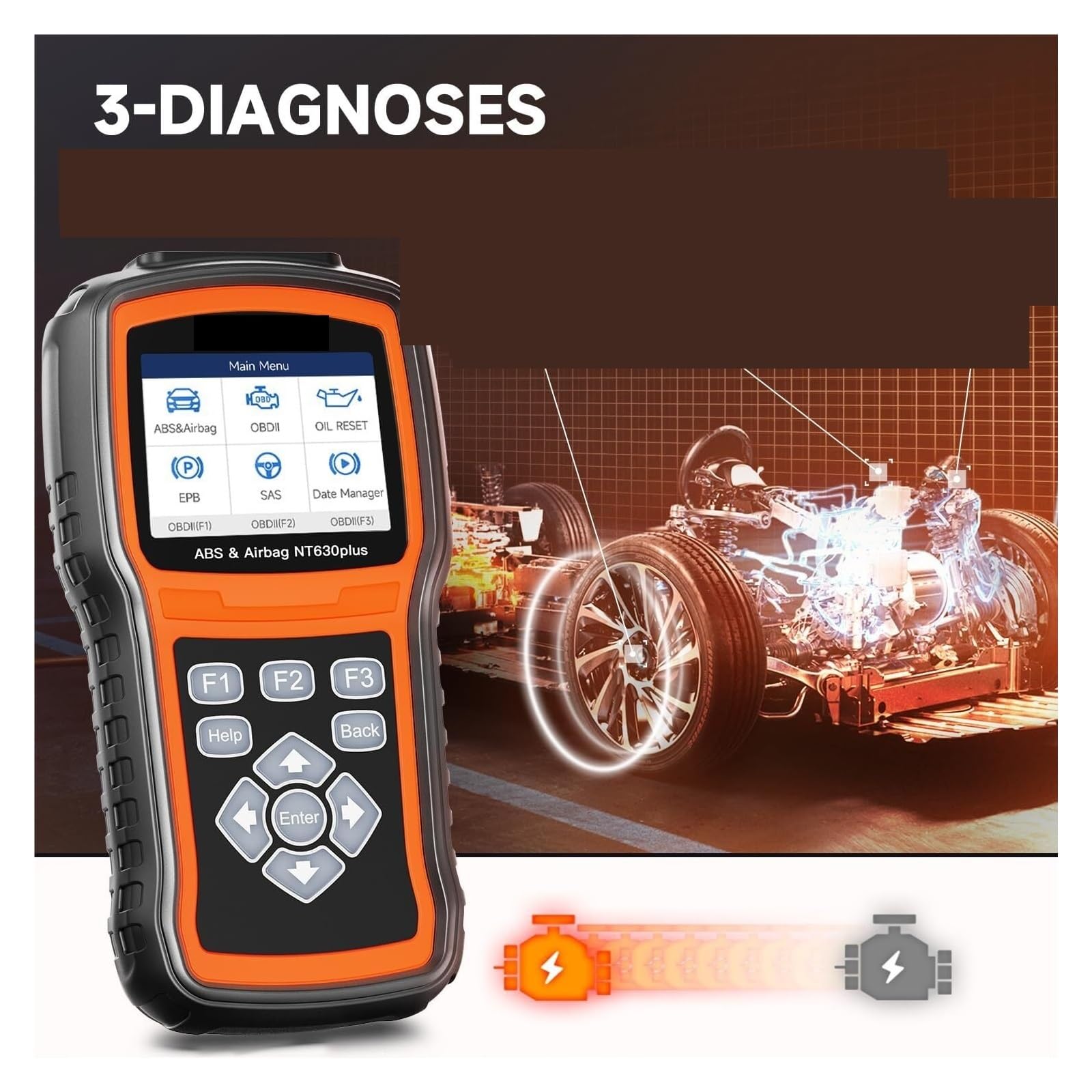 Narzędzie diagnostyczne skanera OBD2 Czytnik kodów samochodowych SRS ABS Odpowietrzanie oleju EPB Reset Skaner samochodowy,Przyjazny dla użytkownika