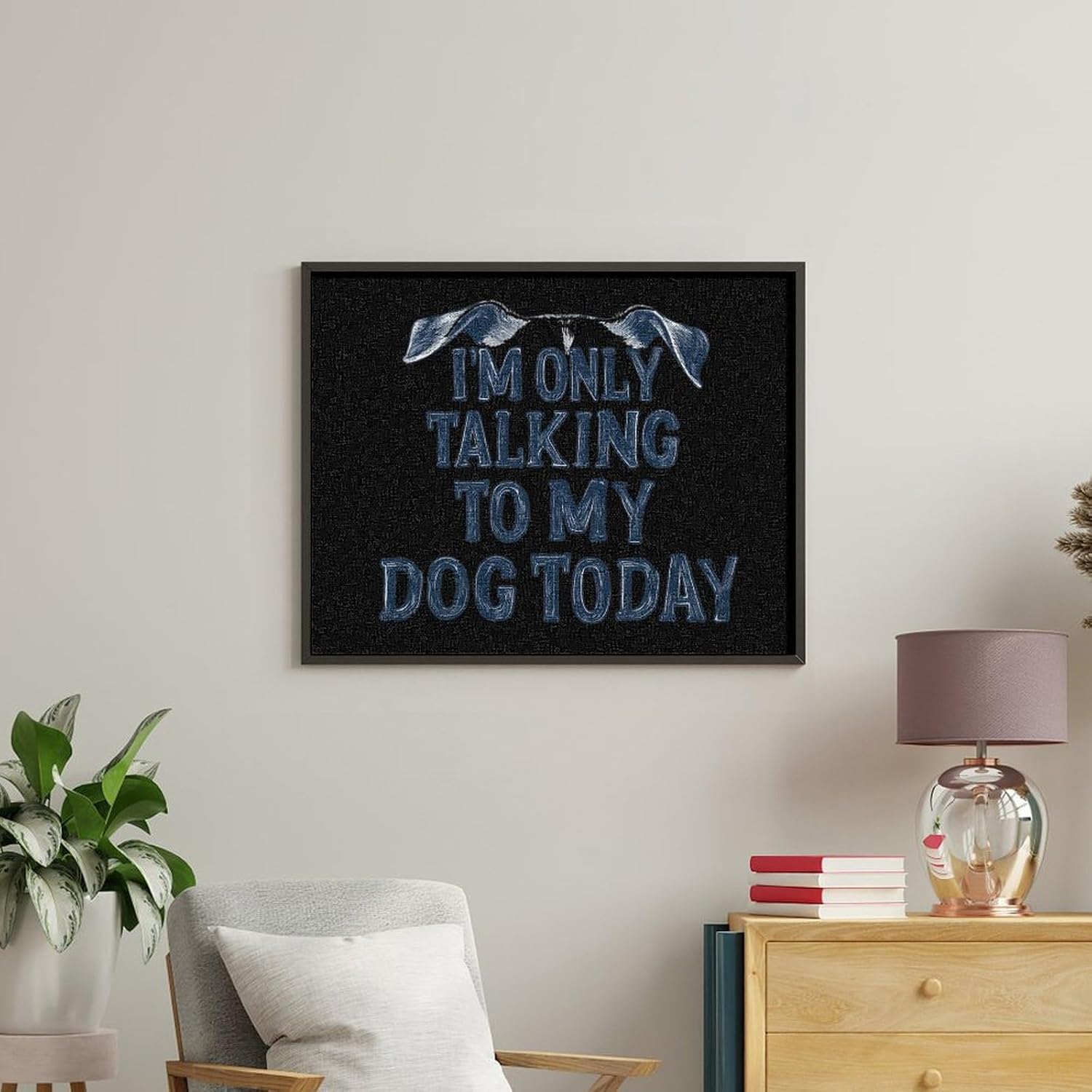 I'M Only Talking To My Dog Today Paint by Numbers for Adults DIY Oil Painting Kit Digital Paintings on Cotton Abstract Artwork 22x18 Inch